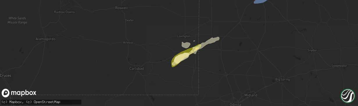 Hail Map in Hobbs NM on October 24 2023 HailTrace